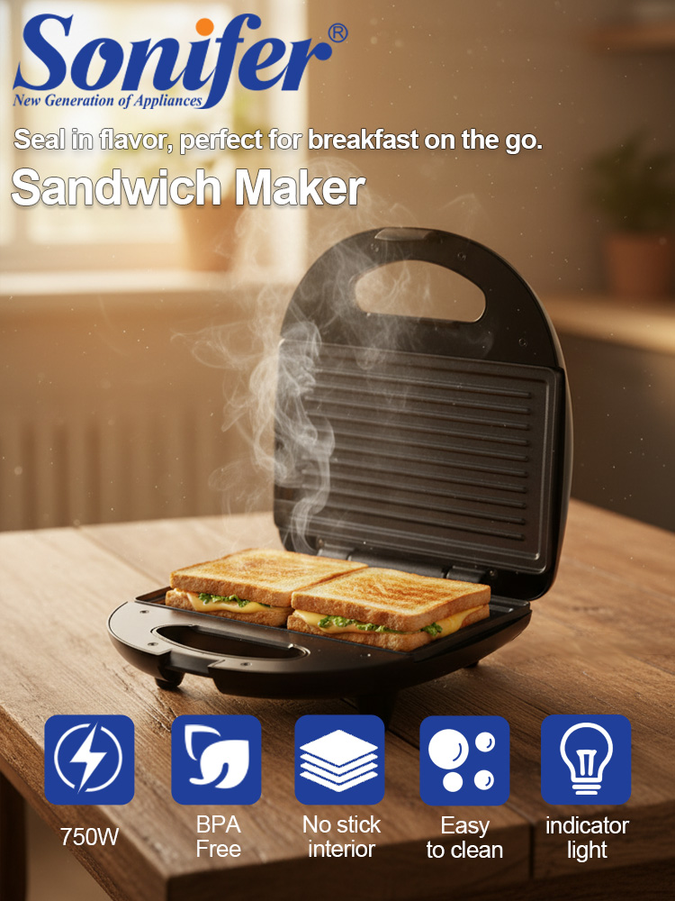 Breakfast Sandwich Press - Máquina de Fazer Sanduíches Sonifer SF-6173