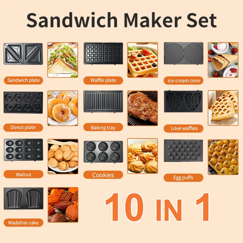 Breakfast Sandwich Press - Aparelhos Domésticos 220/110V, Máquina de Fazer