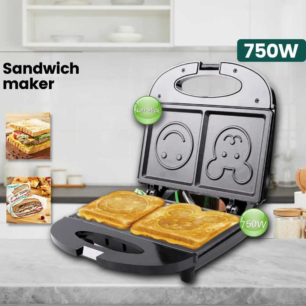 Breakfast Sandwich Press - Máquina de Sanduíche Smiley 110V-220V para