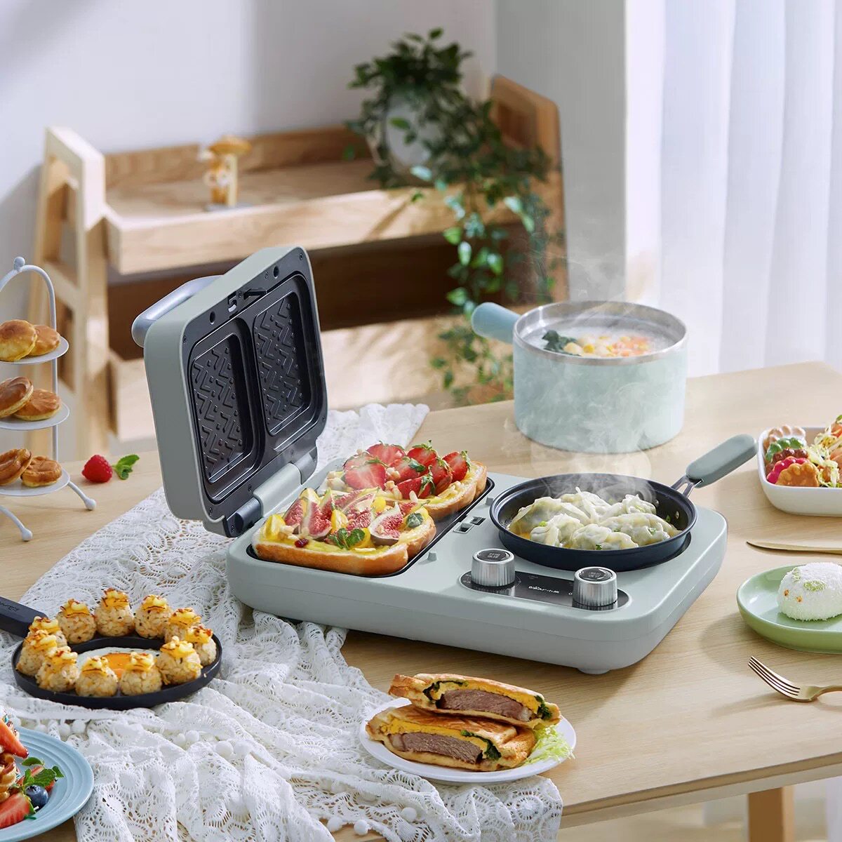 Máquina de Fazer Sanduíches, E - Breakfast Sandwich Press avaliação e preço